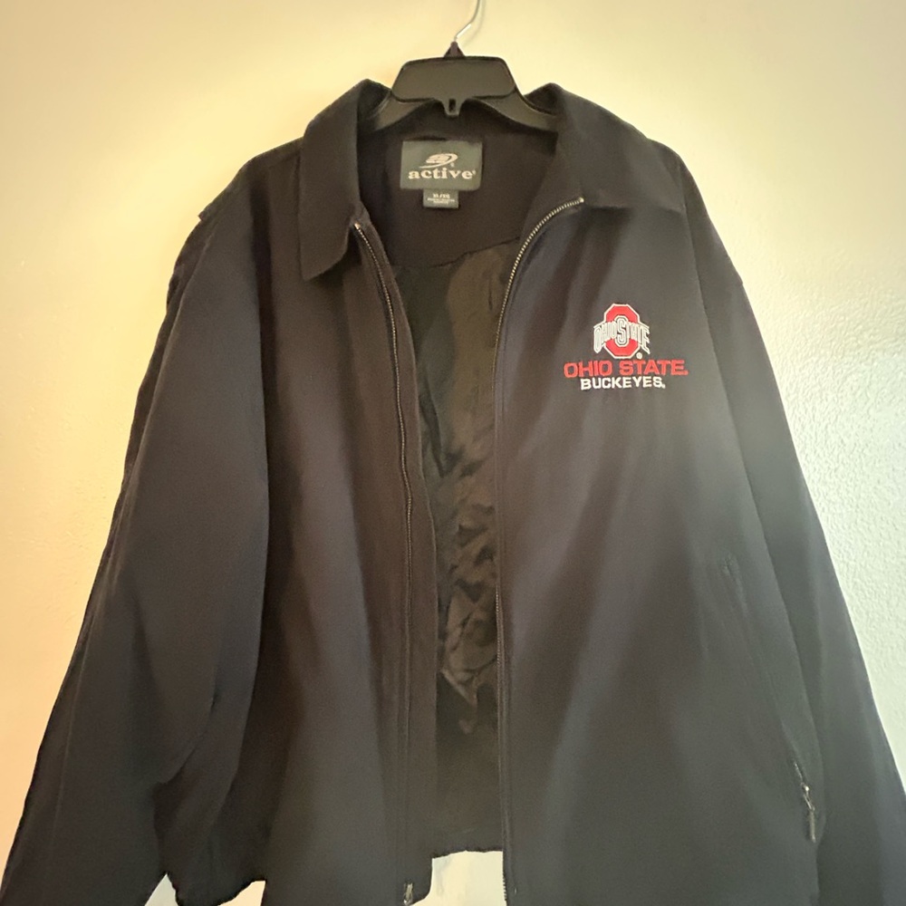 Active USA Black Varsity Jacket with Red Logo
